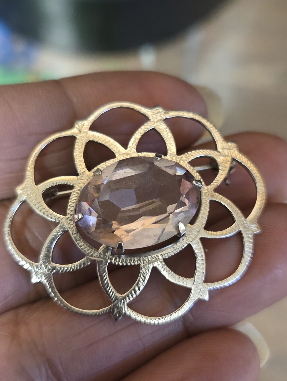 Vintage Ward Bros British Sterling Silver Openwork Statement Brooch